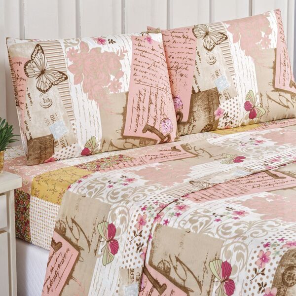 Jogo De Lençol King Columbia 4 Peças - Rosê