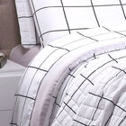 Jogo De Lençol King Size Quadriculado Grid Estampado 4 Peças