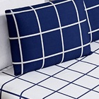 Jogo De Lençol King Square 3pç 100% Poliéster - Azul Marinho