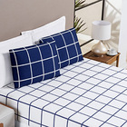 Jogo De Lençol King Square 3pç 100% Poliéster - Azul Marinho