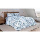 Jogo de Lençol King Teka Diamante Azul Floral 4 Peças