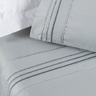 Jogo De Lençol King Yara Bordado 4pç 100% Poliéster - Cinza