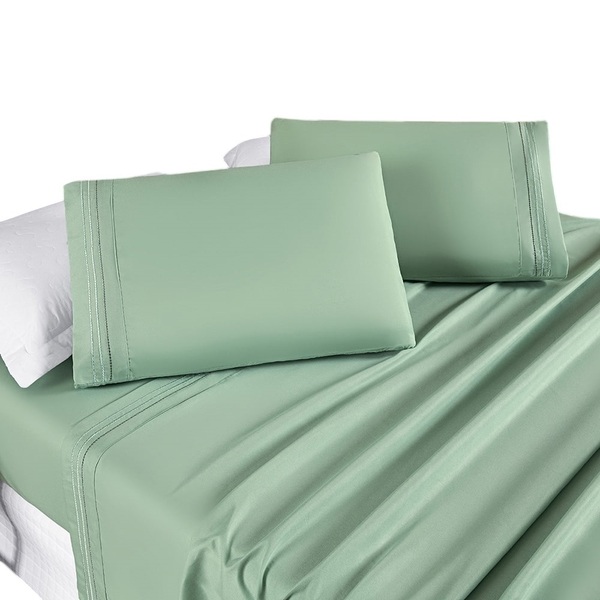 Jogo De Lençol King Yara Bordado 4pç 100% Poliéster - Verde