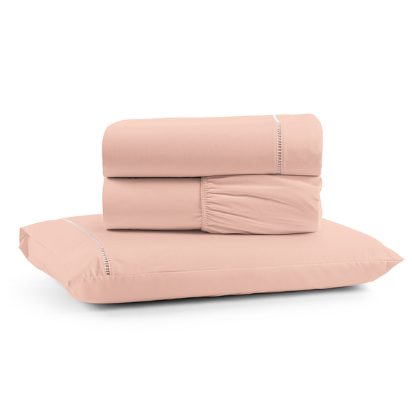 Jogo De Lençol Luiza Solteiro 3 Pçs Percal 100% Algodão 180 F