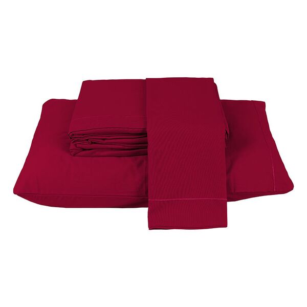 Jogo De Lençol Montreal Casal Padrão 4 Pç 150 Fios Vermelho