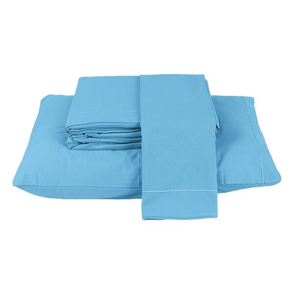 Jogo De Lençol Montreal Casal Queen 4 Pç 150 Fios Turquesa