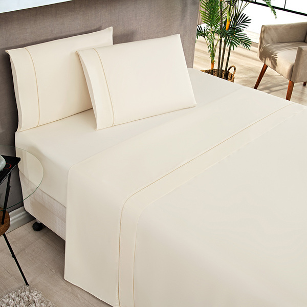 Jogo De Lençol Moscou Solteiro Ponto Palito 3 Peças Barato -