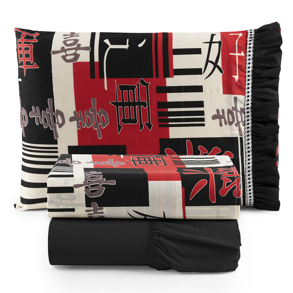 Jogo De Lençol Oriental Solteiro 3 Peças Algodão 180 Fios Est