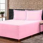 Jogo De Lençol P/ Cama Box Complet Rosa Casal 03 Peças - Perc