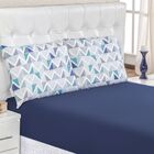 Jogo De Lençol Padrão Em Malha 3 Peças - Azul - 100% Algodão