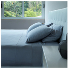 Jogo De Lençol Percal 3 Pçs 400 Fios Ponto Palito King Cinza