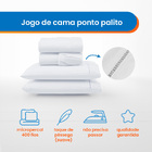 Jogo De Lençol Percal  4 Pçs 400 Fios Ponto Palito  Cama  Cas