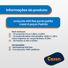 Jogo De Lençol Percal  4 Pçs 400 Fios Ponto Palito  Cama  Cas