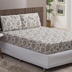 Jogo De Lençol Percal Solteiro 2 Peças Flores Douradas