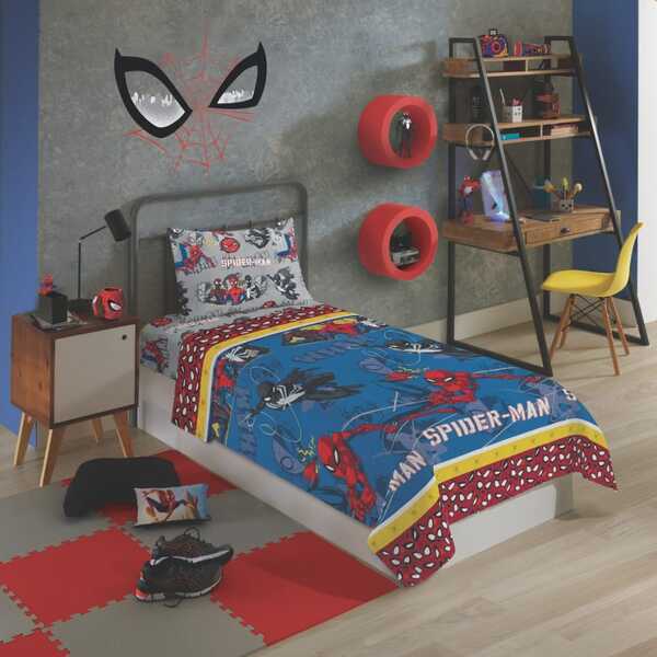 Jogo De Lençol Personagens Homem Aranha Solteiro Lepper 3 Peç