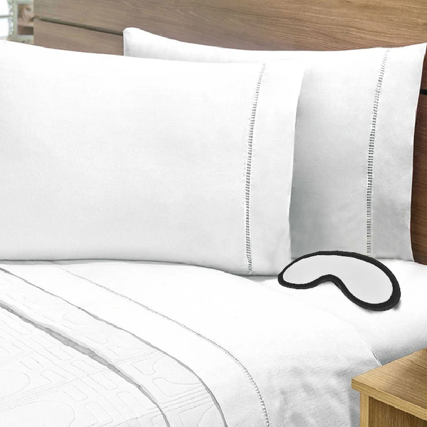 Jogo De Lençol Ponto Palito 400 Fios Com 4 Pçs Para Cama De