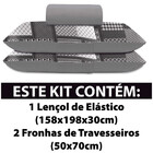 Jogo De Lençol Queen 3 Peças Estampado De Malha Com Algodão C