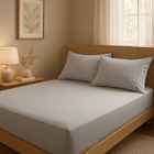 Jogo de Lençol Queen 400 Fios 3 Peças - Cinza