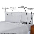 Jogo de Lençol Queen 400 Fios 3 Peças - Cinza