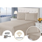 Jogo De Lençol Queen 400 Fios 3 Peças Marfim Ponto Palito Cas