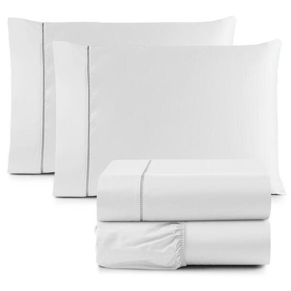 Jogo de Lençol Queen 400 Fios 4 Peças - Branco