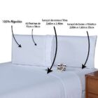 Jogo de Lençol Queen 400 Fios 4 Peças - Branco