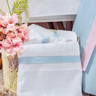 Jogo De Lençol Queen Azul Bordado + Jogo De Banho 100% Algodã