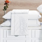 Jogo De Lençol Queen Bordado 100% Algodão 4 Peças Topázio - B