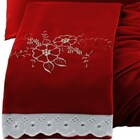 Jogo De Lençol Queen Bordado 3 Peças - Vermelho