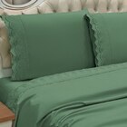 Jogo De Lençol Queen Bordado Ingles Lauren Micropercal 300 Fi