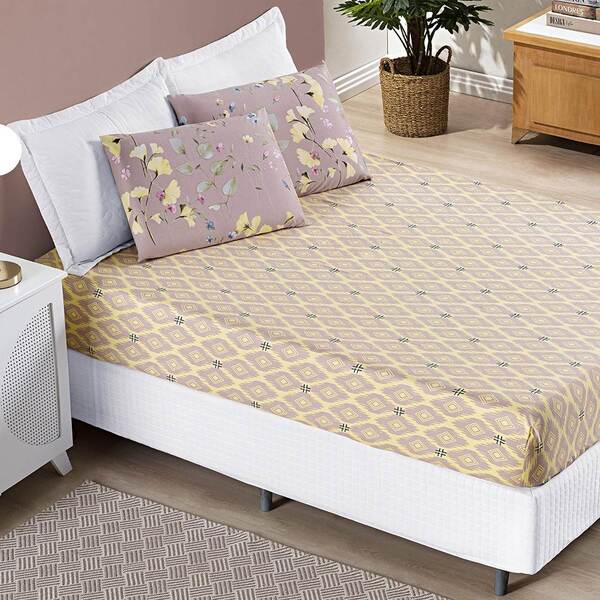 Jogo De Lençol Queen Bouti Estampado 3 Peças - Lavanda