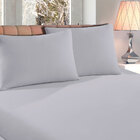 Jogo De Lençol Queen Cinza De Malha 3 Peças 1,98m X 1,58m X 3