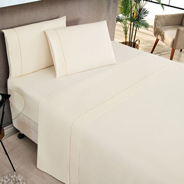 Jogo De Lençol Queen Elegance Percale 200 Fios 4 Peças - Palh