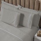 Jogo De Lençol Queen Liso 3 Peças Com Ponto Palito Percal 160