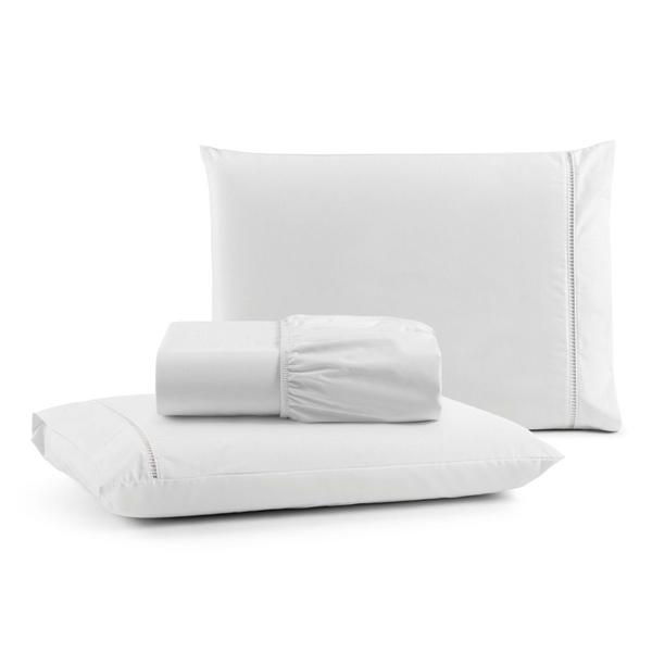 Jogo De Lençol Queen Mirante 3 Peças - Branco - 100% Algodão