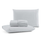 Jogo De Lençol Queen Mirante 3 Peças - Cinza - 100% Algodão