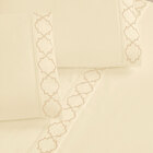 Jogo De Lençol Queen Palha 300 Fios Toque Macio 4 Peças