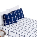 Jogo De Lençol Queen Square 3pç 100% Poliéster - Marinho