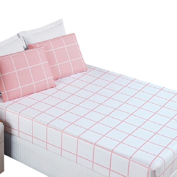 Jogo De Lençol Queen Square 3pç 100% Poliéster - Rosa