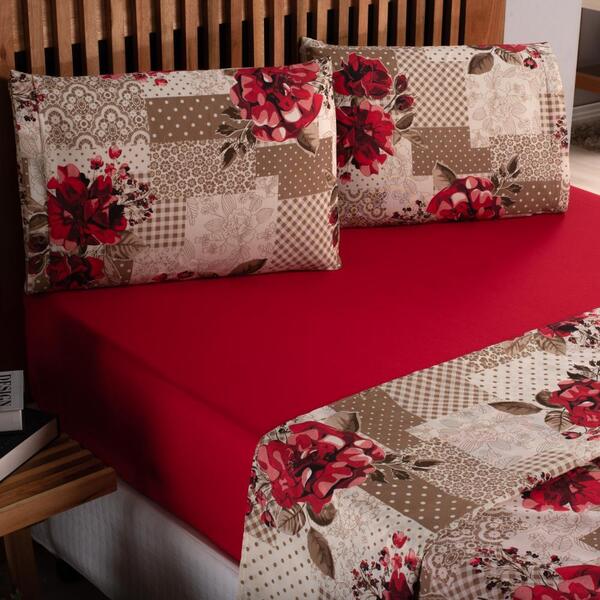 Jogo De Lençol Queen Tropical Percal 180 Fios 4 Peças - Flora