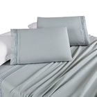 Jogo De Lençol Queen Yara Bordado 4pç 100% Poliéster - Cinza