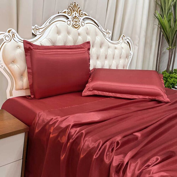 Jogo De Lençol Ricca King 4 Peças Charmousse Brilhante Cetim