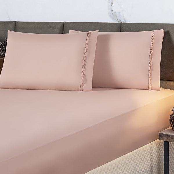 Jogo De Lençol Royal Queen 3 Peças Percal 400 Fios Detalhe Dr