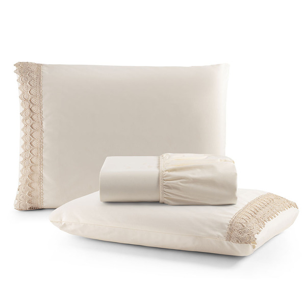 Jogo De Lençol Rubi Casal 3 Pçs 100% Algodão 200 Fios Ponto P