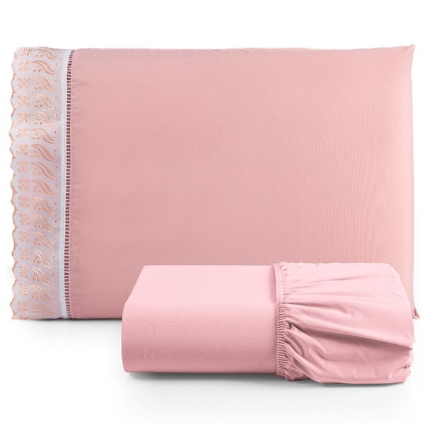 Jogo De Lençol Solteiro 2 Pçs Basic Percal 180 Fios Lese Bord