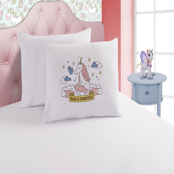 Jogo De Lençol Solteiro 2 Peças Fronha Divertida Malha Tudo P