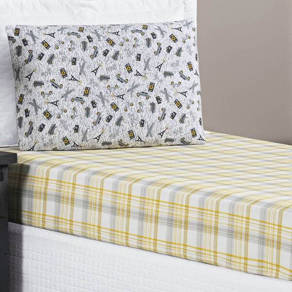 Jogo De Lençol Solteiro Joy Malha 100% Algodão Estampado 2 Pe