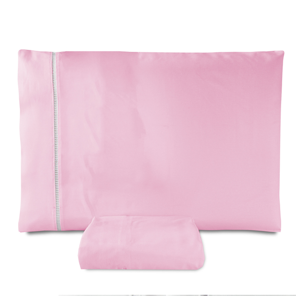 Jogo De Lençol Solteiro Liso 2 Peças Com Ponto Palito Percal