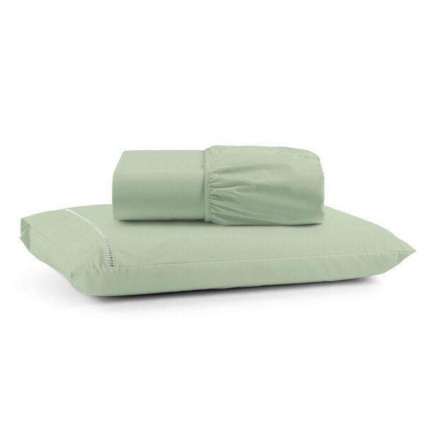 Jogo De Lençol Solteiro Mirante 2 Pçs - Verde - 100% Algodão