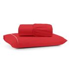 Jogo De Lençol Solteiro Mirante 2 Pçs Vermelho - 100% Algodão